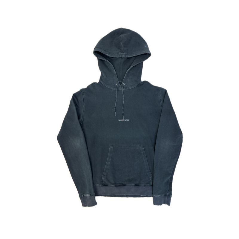 YVES SAINT LAURENT DISTRESSED LOGO HOODIE