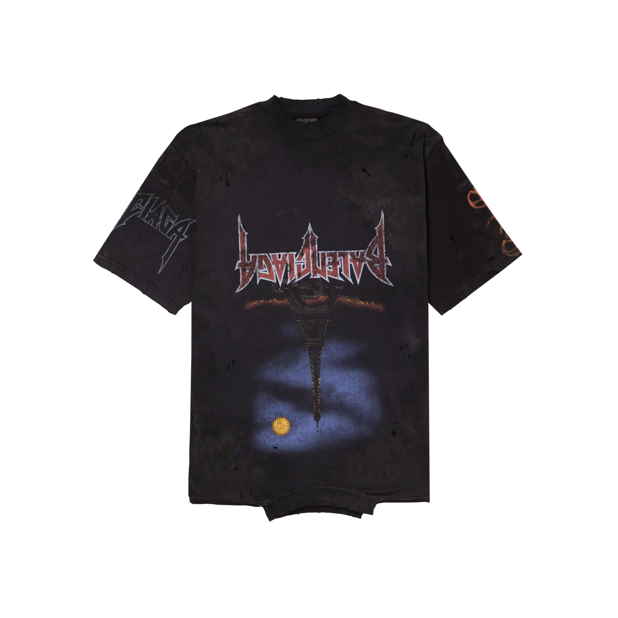 BALENCIAGA HEAVY METAL DESTROYED TEE