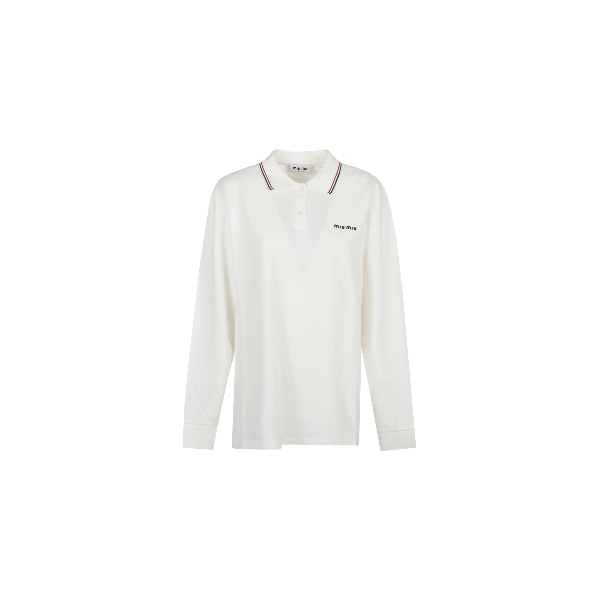 MIU MIU PIQUÈ LONGSLEEVE POLO